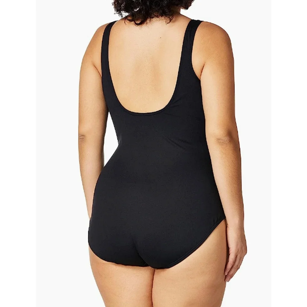 TYR Women Baltic Star Aqua ControlFit 1pc SwimSuit Black Grey - Size 8 - $80